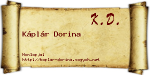 Káplár Dorina névjegykártya