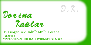 dorina kaplar business card